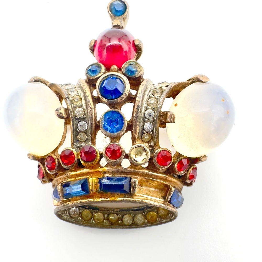 Vintage Trifari Jelly Belly Crown Pin Brooch Sterling Silver Alfred Filippe - Picture 2 of 16